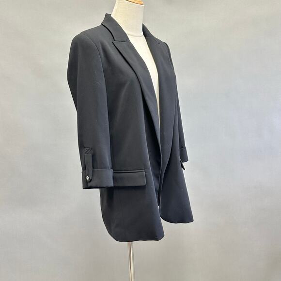 Zara Basic half sleeve black open front blazer ponte knit size medium - Picture 8 of 13
